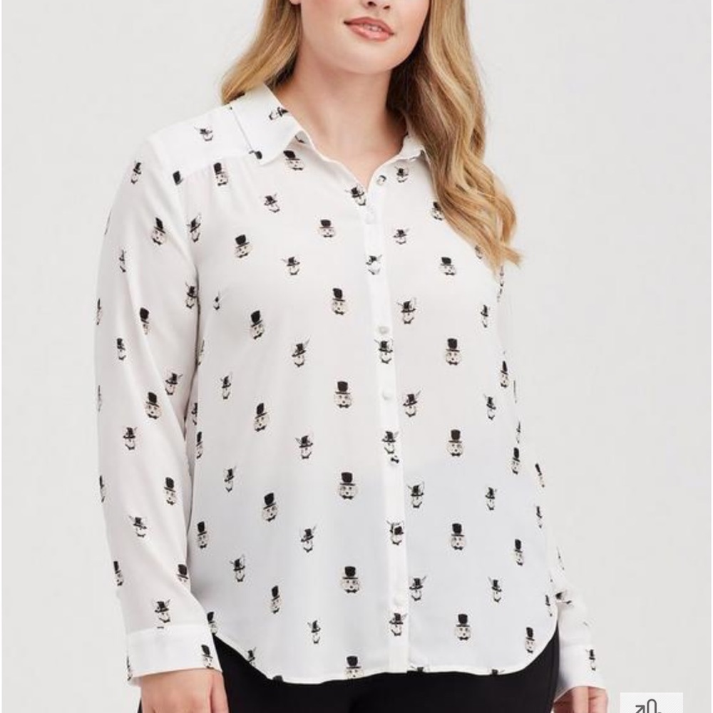 Torrid Madison Georgette Button-Up Long Sleeve Shirt